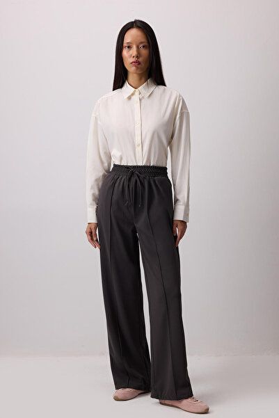 Touché Privé Ribbed Pants with Elastic Waist