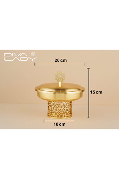DIVA LADY Luxurious gold serving dish with a decorative lid ✨ – 20 x 15 x 10 cm for elegant hospitality 🍽️