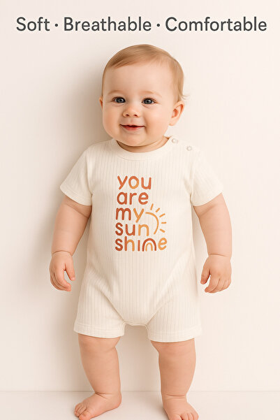 Gleamy بذلة أطفال من You Are My Sunshine - 100% قطن من نسيج الإنترلوك صيفية للجنسين بأكمام قصيرة