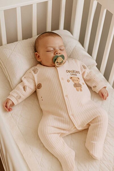 kidsense Cookies Lover Corded Fabric Baby Romper with Textured Booties