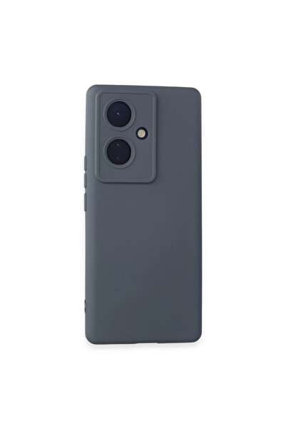 eco port حافظة هاتف فيفو V29 لايت من السيليكون المخملي الداخلي - رمادي