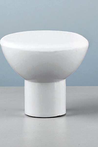MH MiniHediye Çayıralan Plastic Button Furniture Kitchen Drawer Cabinet Cupboard Handle Knob Handles White Single Screw