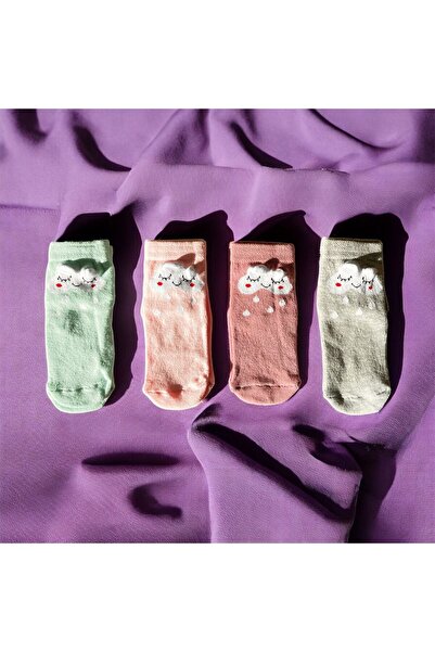 Butik 3D Bulut Desenli Çorap (4'lü)