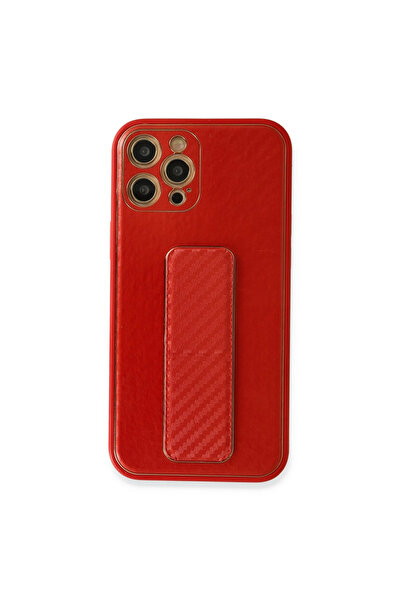 eco port Iphone 12 pro case coco carbon stand cover - red