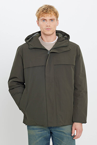 Lee Relaxed Fit Rahat Kesim Kapüşonlu Cepli Şişme Puffer Mont