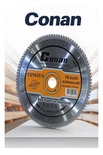 CONAN شفرة المنشار COTA2512 TCT مقاس 10 بوصات (255 مم) 120T للألمنيوم والخشب والمعادن غير الحديدية