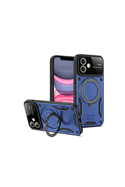 eco port iPhone 11 Case Joy Lens Cover with Stand - Navy Blue