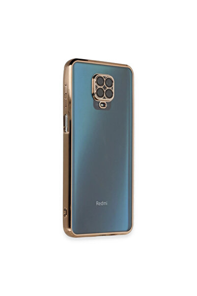 eco port حافظة ريدمي نوت 9S من السيليكون مع عدسة حماية للكاميرا - ذهبي