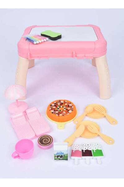 Generic مجموعة أدوات المائدة للعب التظاهري مع لوحة للكتابة والرسم