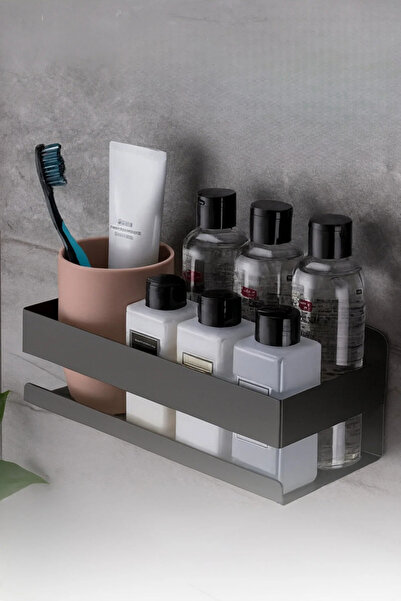 MYC Suya Dayanıklı Metal Banyo ve Mutfak Rafı – Yapıştırmalı ve Vidalı Montaj Şampuan,Diş Fırçası rafı