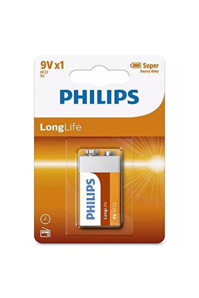 Philips Κυψέλη μπαταρίας χλωριούχου ψευδαργύρου 9V μακράς διαρκείας