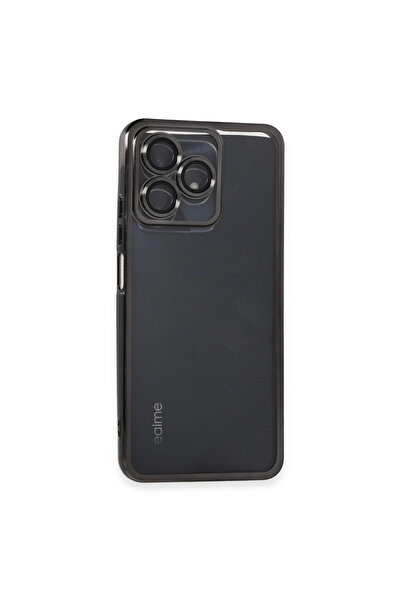 eco port حافظة ريلمي C53 من السيليكون مع عدسة حماية للكاميرا - أسود