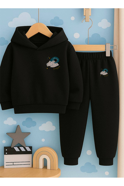 SVART WEAR Детски комплект с качулка и спортен екип с 3-слойна подплата от ше...