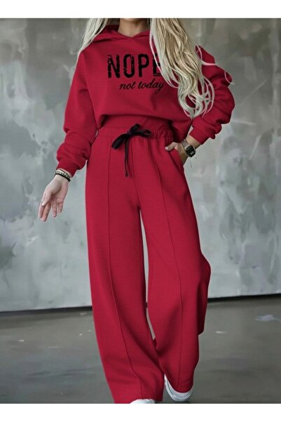 JANES    Women's Long Sleeve Nope Printed Ribbed Waist Double Suit