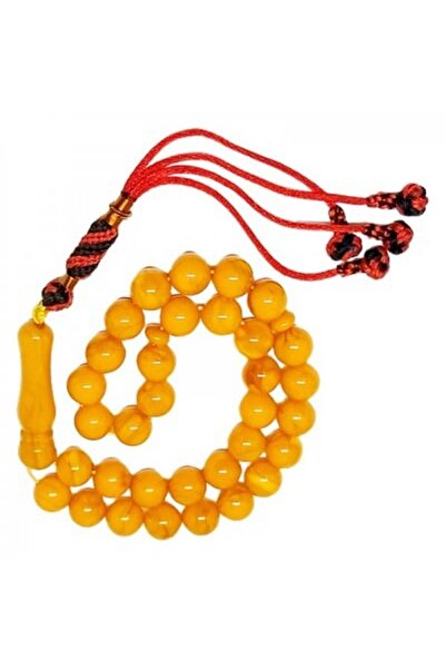 Eagal Amber Dust Round Tasbih, Honey-Colored Amber Beads