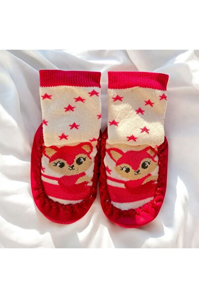 Butik Deri Tabanlı Kaydırmaz Havlu Çorap