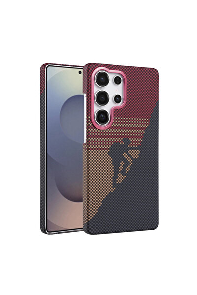 Marsilyan غطاء سامسونج جالاكسي اس 24 الترا فيجا ماج سيف - أحمر