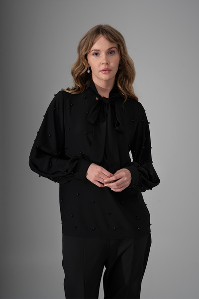 Lila Rose İnci işlemeli Şık Bluz