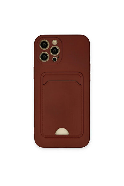 FREEDOM STOREE حافظة آيفون 12 برو ماكس كلفن سيليكون مع بطاقة عمل - أحمر كلاريت