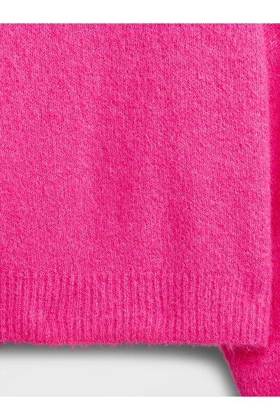 GAP Kadın Pembe Fuzzy Oversized Bisiklet Yaka Kazak