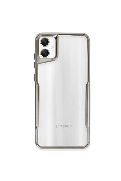 eco port غطاء سيليكون لهاتف سامسونج جالاكسي A06 - رمادي تيتانيوم مع حماية للك...