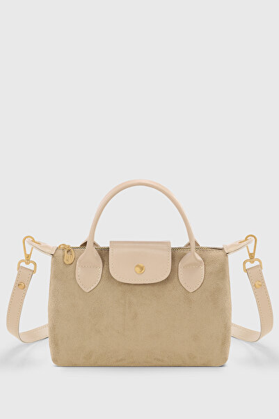 Housebags Suede Cream Versatile Pu Leather Crossbody Bag