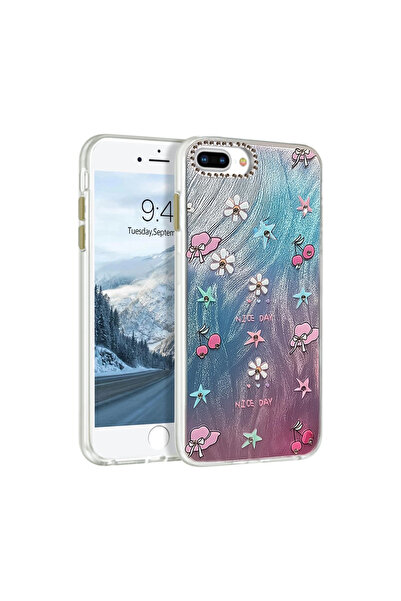 Marsilyan غطاء حماية لهاتف آيفون 7 بلس بنمط مرآة - نمط 4