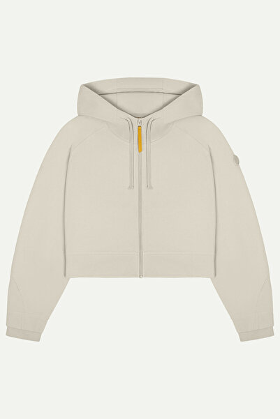 KAFT Women's Crop Zippered Hoodie - Pluren - Bone