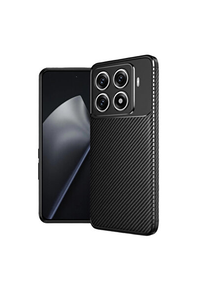 FREEDOM STOREE غطاء كربون بتركيز تلقائي لهاتف شاومي مي 15 تي برو - أسود