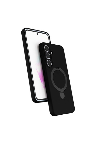 eco port غطاء سامسونج جالاكسي S24 Fe ريجال مع حامل ماج سيف - أسود