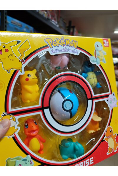 VARDEM OYUNCAK Pokémon Surprise Egg Figure Set: 6 Starter Pokémon and Poké Ball