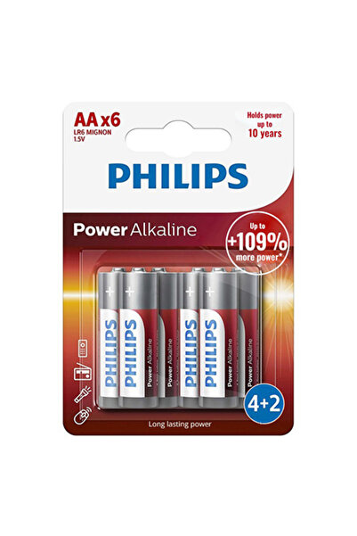 Philips Αλκαλική μπαταρία AA Lr6 σε συσκευασία 6 τεμαχίων