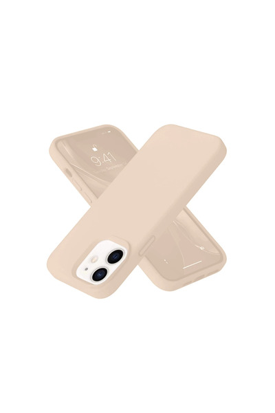 Marsilyan حافظة آيفون 12 نانو مع داخلية مخملية من السيليكون - بودرة