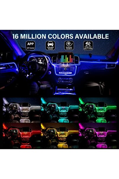 DOMDRIVE Car LED strip, premium ambient lights, 6M length, dedicated iOS, Android application DOMDRIVE®