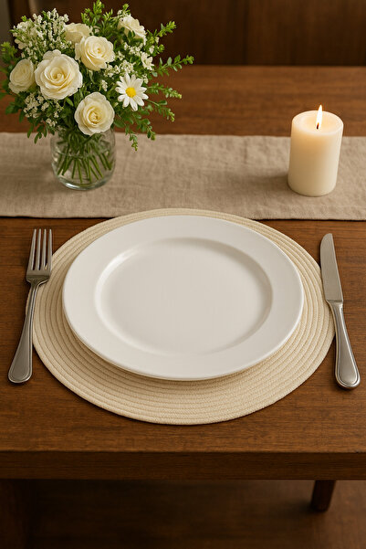 MaCGlorians Amerikan Servis Runner (6'Lı ) Sunum Supla Takımı Örgü Tabak Altı...