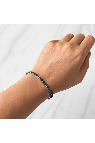 The Seven Jewellery 4mm Tennis Suyolu Bileklik - Siyah