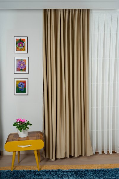 QUBA DECO Blackout Lightproof Dimming Thick Background Curtain Living Room Bedroom Children's Room