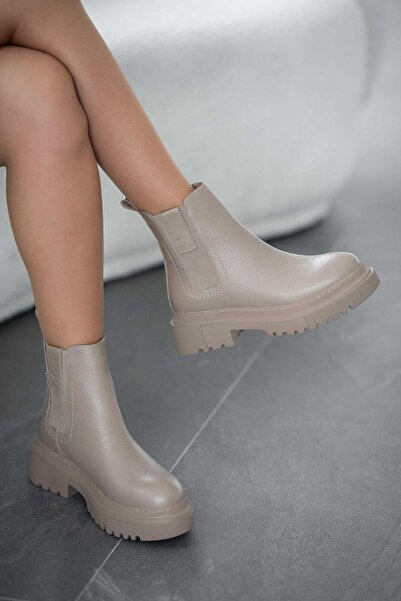 Parponi Senya elastic women's genuine leather boots mink