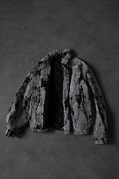 Slatra Ανδρικό μπουφάν Bomber με γκρι σχέδιο