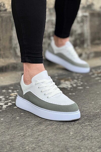 Wagoon Wg162 White Gray Orthopedic Sole Men's Casual Shoes