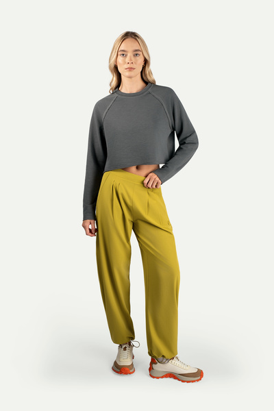 KAFT Women's Double-Sided Crop Sweatshirt - Lyume - Storm