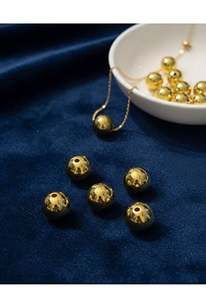 BEİLYS COSMETİCS & ACCESSORY Gold Plated Acrylic Round Beads (20mm) - 20 Pieces B:96