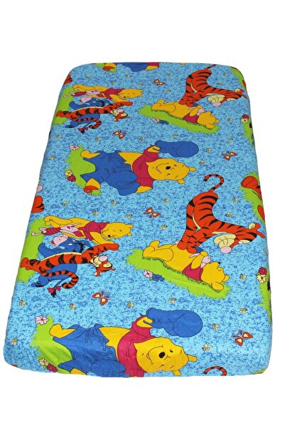 PRICHINDEL Cearșaf cu elastic, 120x60 cm, pătuț, Winnie și Aiurel, albastru