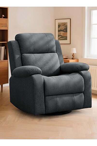 ESMART كرسي دوار من قماش مخملي، يدعم الظهر والرقبة، رمادي داكن - ارتفاع 95 سم...