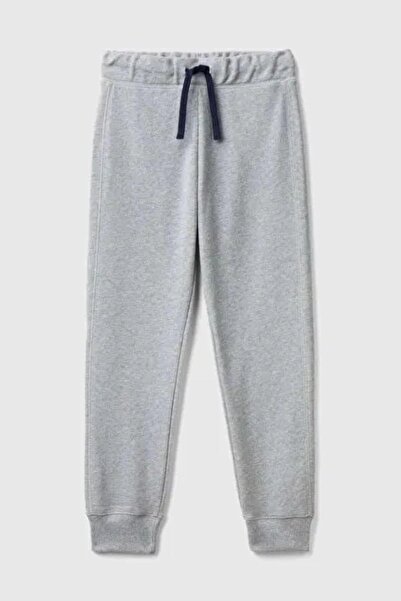 Benetton Baby Boy 1-6 Years Old Sweatpants with Back Pocket Logo Gray
