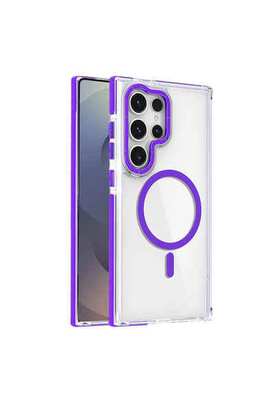 eco port غطاء جوكو سامسونج جالاكسي إس 25 ألترا بيلا ماجسيف - أرجواني غامق