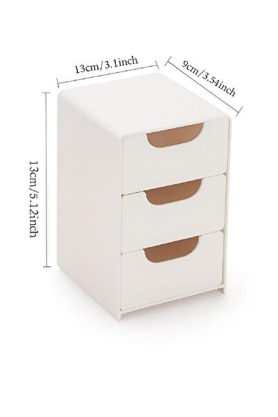 Lilya Home Tidy 2 Adet Mini Çekmece Organizer 3 Çekmeceli Çok Amaçlı Düzenleyici-Takı Hobi Aksesuar Organizeri