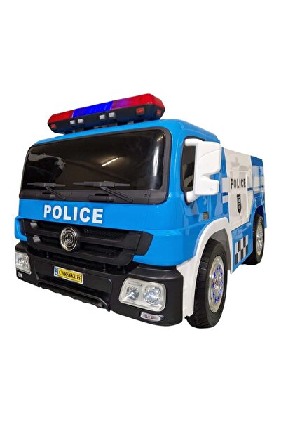 Homio Mașină electrică de poliție, pentru o persoană, Albastru, 12V, cu telec...