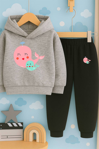 SVART WEAR Детски комплект с качулка и спортен екип с 3-слойна подплата от ше...