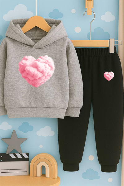 SVART WEAR Детски комплект с качулка и спортен екип с 3-слойна подплата от ше...